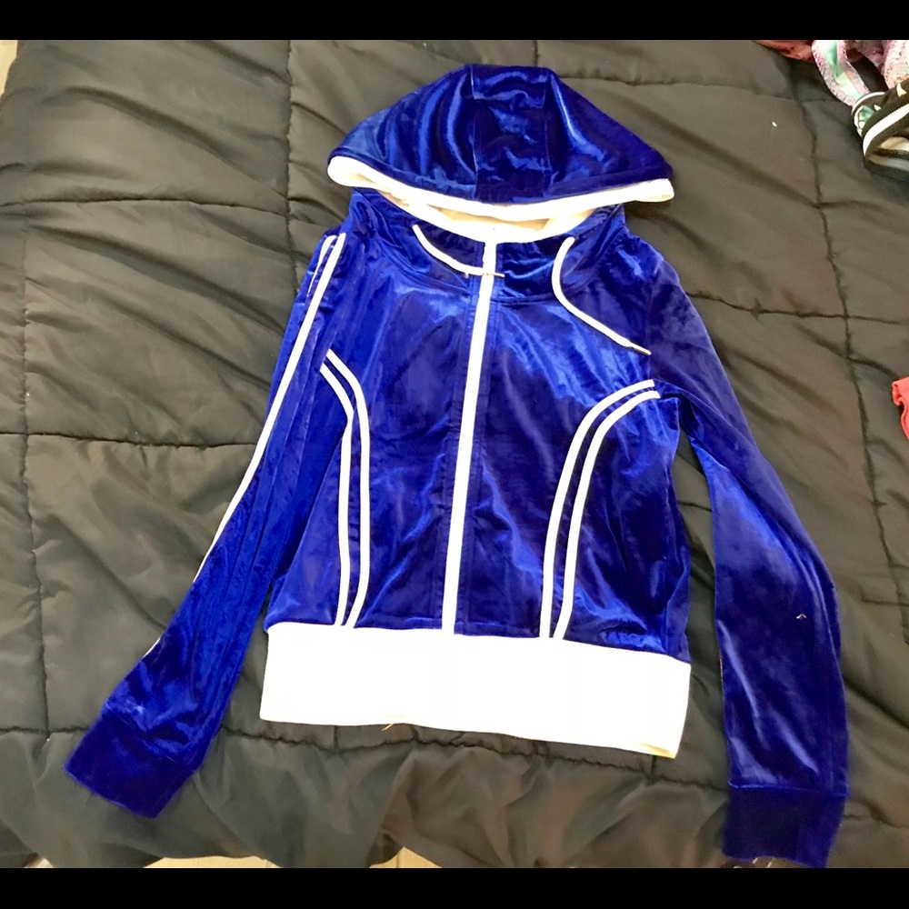 Blue velvet hoodie